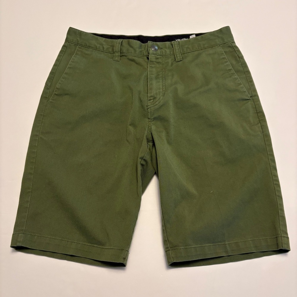Volcom Frickin Modern Stretch Chino Shorts Mens 30 Olive Green A09117V3
